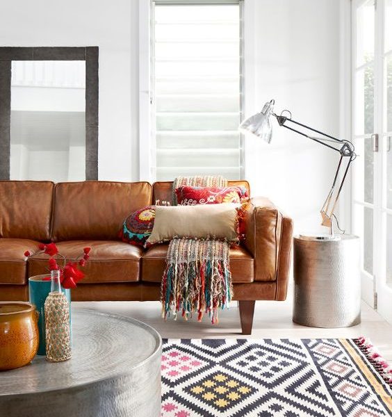 Design Obsession: The Tan Leather Sofa